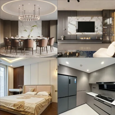 Ứng dụng tấm than tre ốp tường phòng khách