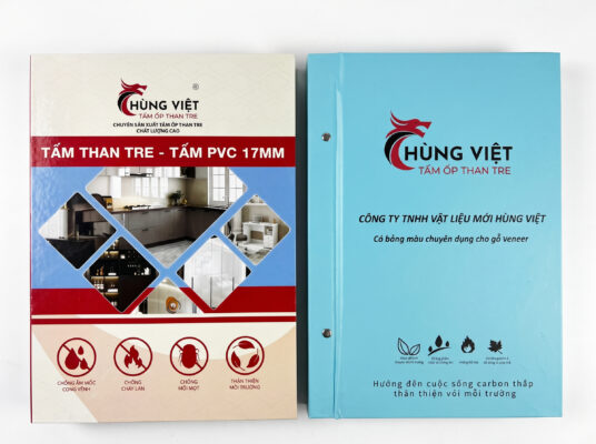 Quyển mẫu Sample Book gia công nhãn hiệu riêng tấm than tre.